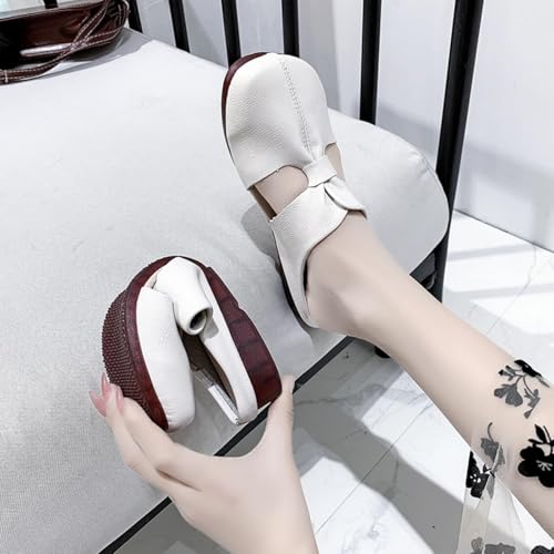 Flat Mules for Women Cut Out Design Round Toe Backless Mules & Clogs with Bow Summer Casual Hollow Out Slippers Lightweight Non-Slip Sandals3