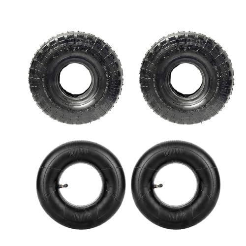 WinHub 2 PACK (4.10/3.50-4) Trolley Truck Wheelbarrow Tyre & Inner tube bent valve Replacement Tyre and Innertube for Wheelbarrows Sack Truck