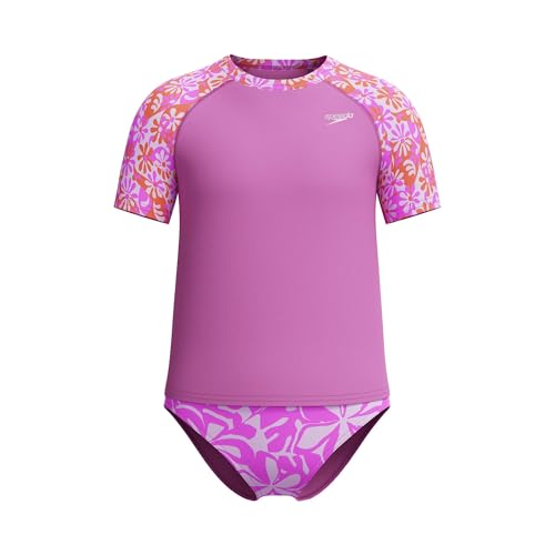 Image of Speedo Girl's Uv Swim Shirt Short Sleeve Rashguard Set