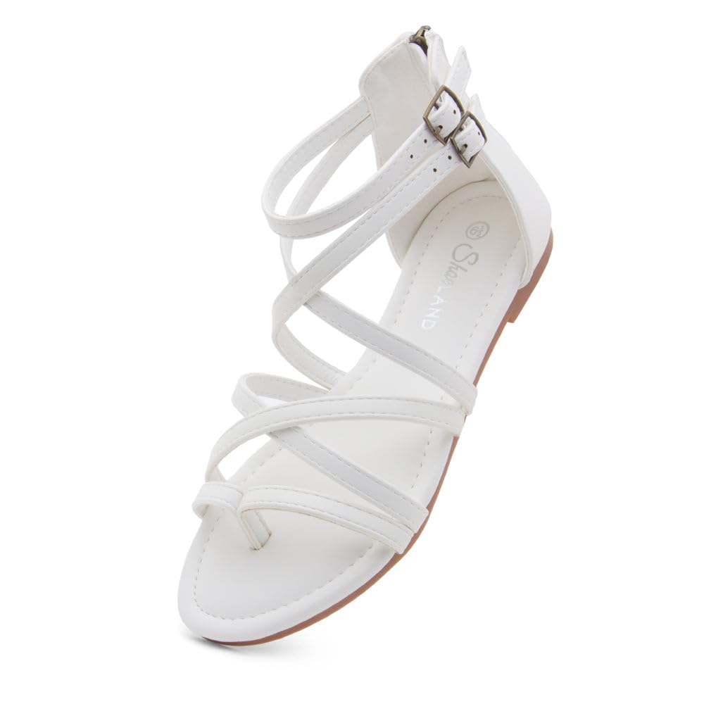 Women's Gladiator Sandals 2025 | Strappy Fisherman Sandals With Ankle Strap & Back Zipper