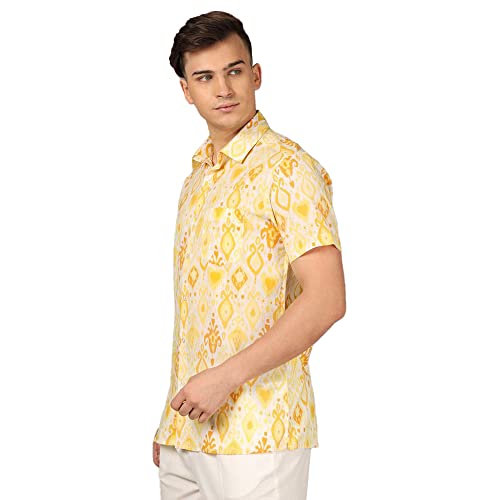 Image of by Shoppers Stop Mens Printed Cotton Slim Fit Casual Wear Kurta
