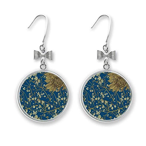 Chrysanthème boucles d'oreilles pendantes fleur peinte à la main femme