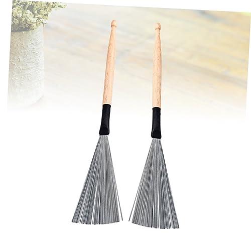 2 piezas de baquetas para jazz y cepillos de acero para batería, ideales para principiantes miniatura 7