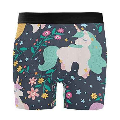 Bóxer Hombre Unicornio Bebé Flor Calzoncillos Cómodos para Diario Pack de 2