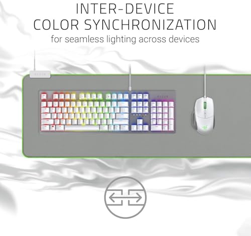 Goliathus Extended Chroma - Tappetino per mouse da gioco morbido ed esteso con illuminazione RGB Chroma (Supporto per cavo, Superficie in tessuto, Bordo trapuntato) Mercurio - Mousepad - Immagine 2