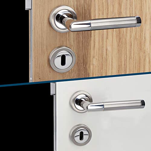 Alpertec 88020100AZ Edelstahl Türbeschlag BB 2farbig Rosetten für Zimmertürgarnitur Türklinke Türdrücker Türgriffe …