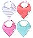 Baby Bandana Drool Bibs for Drooling and Teething 4 Pack Gift Set For Girls “Jewel Set” by Copper Pearl