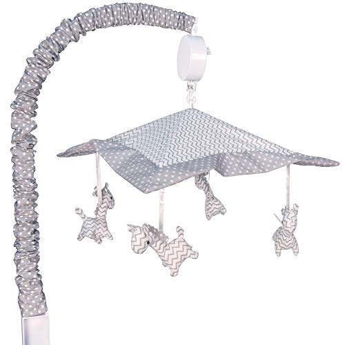Trend Lab Safari Chevron Baby Crib Mobile with Music, Crib Mobile Arm Fits Standard Crib Rails