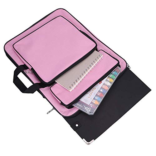 Image of haozaikeji A3 Artist Portfolio Carry Case Bag Portable Waterproof Canvas Shoulder Bag Painting Pad Backpack for Sketching Painting Art Supplies with Shoulder Straps & Carry Handle