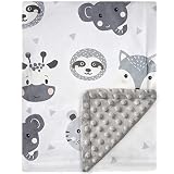 BEILIMU Baby Blanket Super Soft Plush with Double Layer Dotted Backing, Lovely Brown Animals Printed