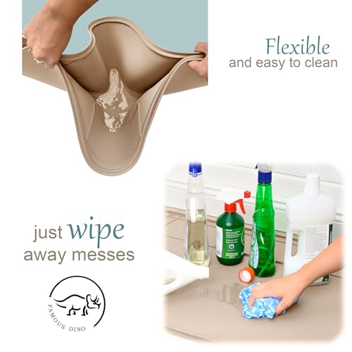 Image of The Original Under Sink Mat - Silicone Waterproof mat, Trimmable, Easy to Clean, Kitchen cabinet liner, Under sink protector mats, Drip Tray with Lip - 28 inch x 19 inch or smaller