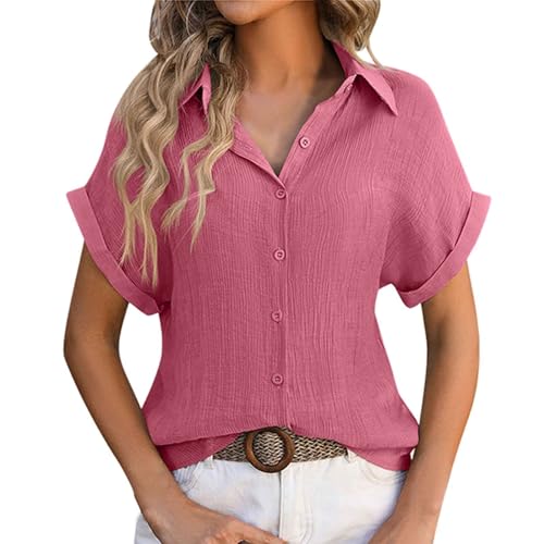 Chemise en lin femme fluide col ample pour éviter la chaleur du printemps