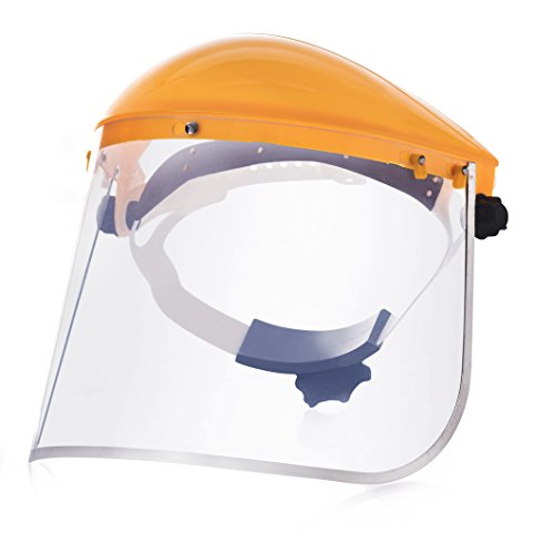 Katzco Clear Full Face Shield Visor Mask – Face And Head Coverage- Ideal For Automotive, Construction, General Manufacturing, Mining, Oil/Gas Uses #TOP2