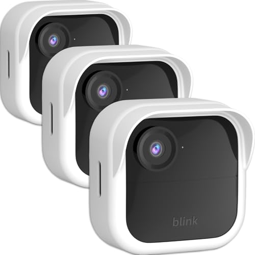 Silicone Skin Case/Cover for Blink Outdoor 4 (4th Gen) - Weatherproof Silicone Case with Brim for Full Camera Protection, Blink Outdoor 4 Smart Security Camera Accessories (White, 3 Pack)
