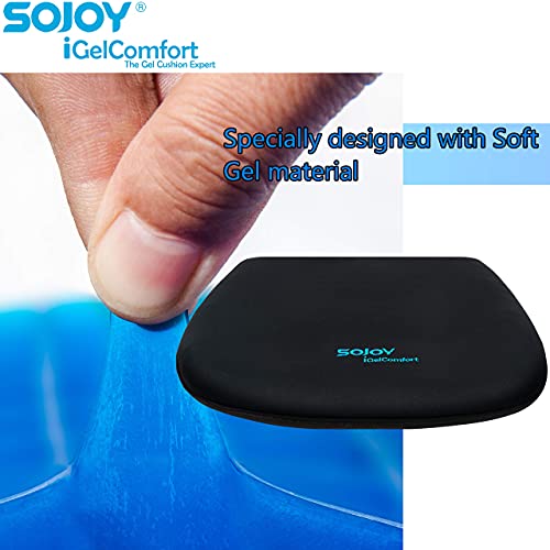 Sojoy iGelComfort Supportive Firm Gel Seat Cushion with Memory Foam Enhanced Chair Pad(Car/Office/Truck/Home/Wheelchairs/Outside Sports Camping) (Black) (16 x 18 x 2inches) - Thumbnail 7