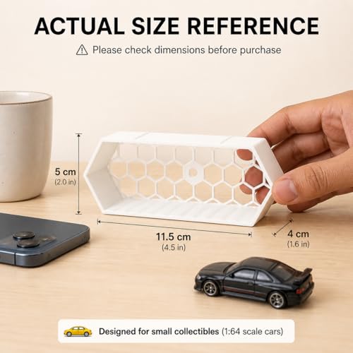 Image of Modular 1:64 Scale Die cast Cars Display | Premium Wall Display | Mini Car Showcase for Collectors | Compatible with HOT Wheels, Matchbox, Mini GT (Without Toys) | White (Pack of 10)