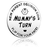 XUKZIMA 1 Pcs New Parents Decision Coin Stainless Steel Commemorative Coins Gifts for Dad Mum Newborn Baby Gifts New Mum Gifts Birthday Anniversary (Silver)