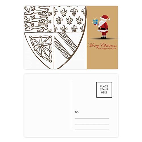 Cartes postales bouclier de lion lot de 20 pour invitations et correspondance créative