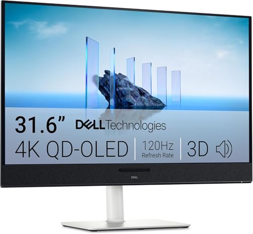 DELL 32 Plus Monitor - S3225QC, 4K UHD (3840x2160), 120Hz, QD OLED, 0.03ms, AMD FreeSync Premium Pro, HDR True Black 400, Dolby Vision, Altavoces Integrados, 3 USB-C, HDMI, 3 Años de Garantía