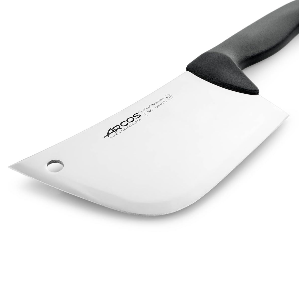 Arcos Fleischermesser Cleaver aus Nitrum Edelstahl 18 cm - Griff aus Polypropylen, Farbe Schwarz - Silber, Farberkennungssystem - Robust und Langlebig, Serie 2900