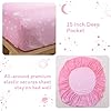 JSD Gradient Pink Moon Stars Kids Sheet Set Twin Size, 3 Piece Space Theme Microfiber Sheets Deep Pocket #2