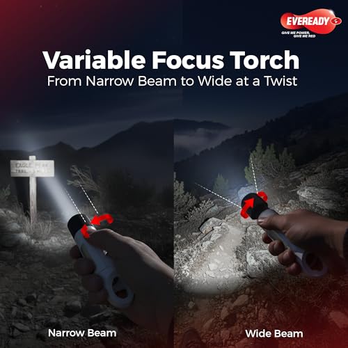 Image of Eveready DL110 Twyster, Rechargeable Emergency 1.2W Flashlight Cum 0.8W Sidelight, Variable Focus & Fidget Loop Grip, USB Type-C Fast Charging, Durable ABS Body, Powered Li-on Battery