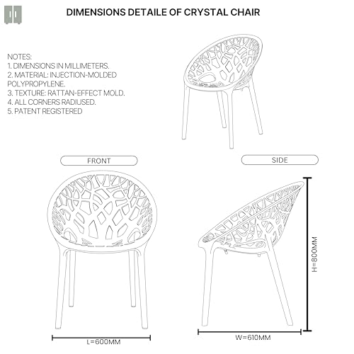 Image of Oaknest Neelkamal Crystal Plastic Chair - Stylish Tree-Design Backrest, Lightweight & Durable for Home, Garden & Patio (Iron Black), Set of 4 Piece