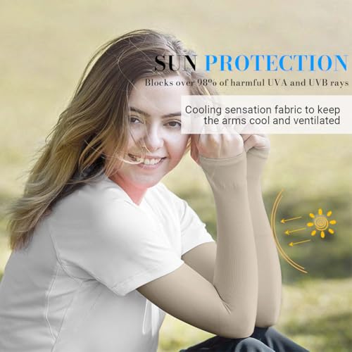 Image of Zibuyu Sun Protection Arm Sleeves for Men, Stylish Combo Bandana Biker Arm Sleeves for Men & Women, UPF 50 Hand Cover for Cycling, Basketball, Football, Golf, Cricket, Outdoor Sports