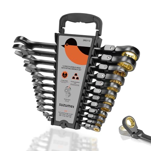 Image of SUZUME SAE Ratcheting Wrench Set 12-Piece (1 /4 inch-7 /8 inch) with 180 Flex Head