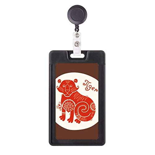 Porte-badge rétractable rouge cordon extensible enrouleur badge Year of Tiger