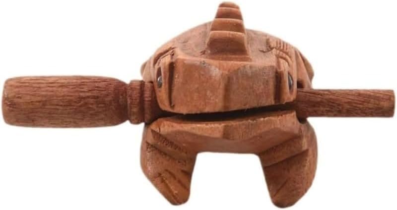 Wood Frog Guiro Percussion Instrument Hand Carved Wooden Tone Block with Mallet Natural Croaking Sound Effect 10Pcs Rhythm Practice Recording Meditation Acoustic Performance Use