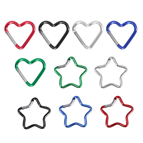 Mosquetón de aluminio con forma de corazón para evitar la pérdida de llaves en el bolso