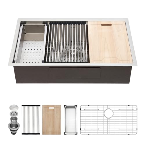 32 Kitchen Sink Undermount Workstation - Kichae 32x19 Underm...