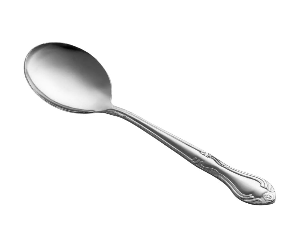 Soro Essentials- Set of 24 Stainless Steel Windy City Bouillon Spoon- Serving Utensils Serving Flatware Cutlery Kitchen Tableware Buffet Serving Utensils for Home Kitchen and Restaurant