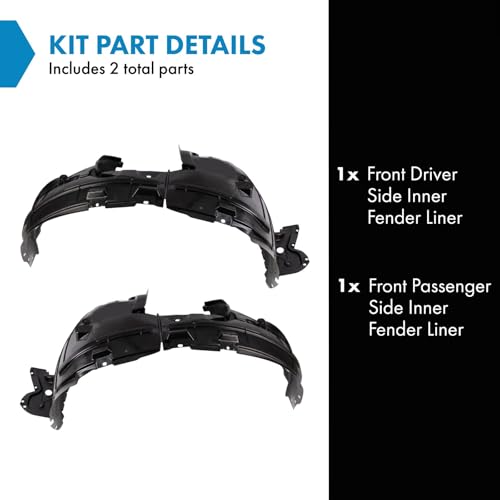 Image of TRQ Front Inner Fender Liner Set Compatible with 2017-2018 Nissan Rogue NI1248158 NI1249135