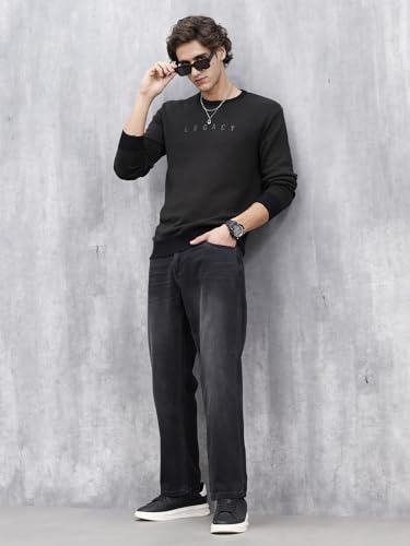 Image of WROGN Men's 100% Cotton Jeans | Solid | Anti Fit