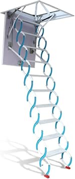 Attic Ladder Folding Loft Ladder Invisible Attic Stairs Step Ladder for Home Refit Telescoping Ladder Pulldown Attic Stairs