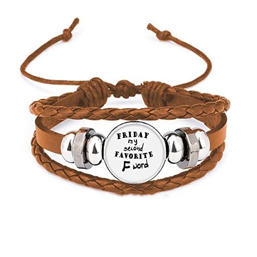 Engelskt ord design fredag min andra favorit armband armband läder smycken prydnad