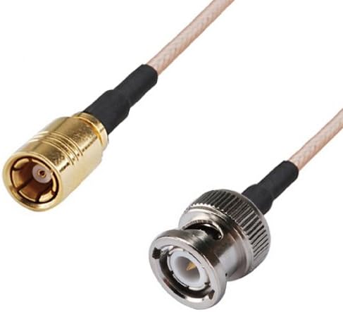 DHT Electronics RF coaxial Coax Cable Assembly BNC Male to SMB Female 12''
