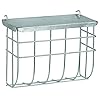 Kerbl 82858 metalen hooibak met deksel verzinkt om op te hangen, 25 x 17 cm