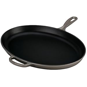 Le Creuset Signature Cast Iron Oval Skillet, 15 3/4″, Oyster