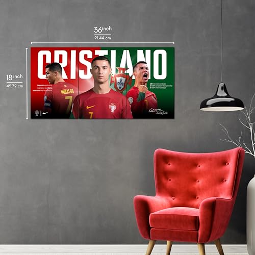 Image of Posternet Al Nassr Football Club Wall Poster, Yellow, 90 x 60 cm, Glossy Paper, Modern Style (PORTUGAL)