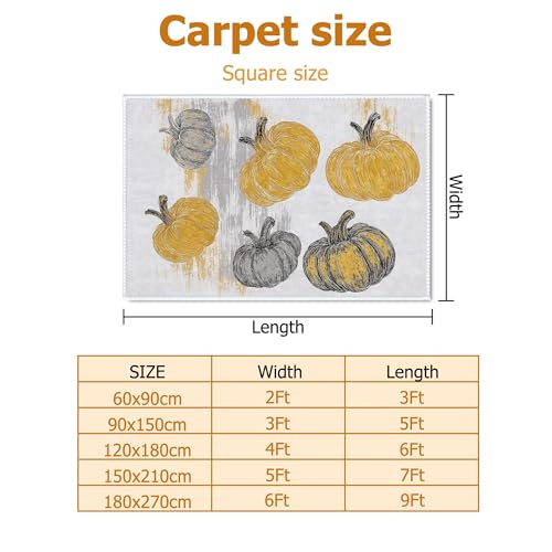 Tapis citrouille aux rayures rustiques et finitions de qualité - 3