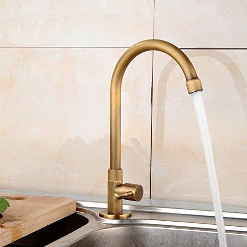 Robinet en laiton antique haut de gamme avec bec pivotant pour évier rétro