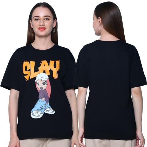 Preneum-Womens-Cotton-Casual-Printed-Half-Sleeves-Round-Neck-Oversized-T-Shirt-Loose-Fit-Relaxed-Fit-Wide-Fit-Trendy-Graphic-Tee