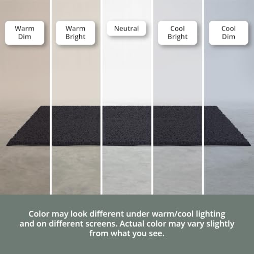 Image of MAYSHINE Round Area Rug Set for Bathroom | Soft Plush Chenille Bath Mat, Water Absorbent Non-Slip Bathroom Rug | Washable Shag Carpet for Shower, Bedroom, or Home Decor | 36 inchx36 inch (Round) | Black