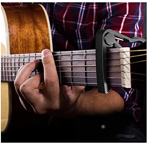 Moreyes Guitar Capo Tuner Clip On Guitar, Violin, Bass, Ukulele Chromatic With Picks (Tuner And Black Capo) #TOP2