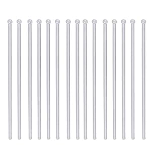 ifundom Roerstaafjes 150 Stuks Plastic Bal Hoofd Ronde Top Crystal Roerstokjes Roerstaafjes Voor Koffie Cocktail Thee
