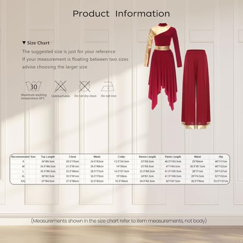 Robe danse moderne patchwork metallique avec manches longues - 5