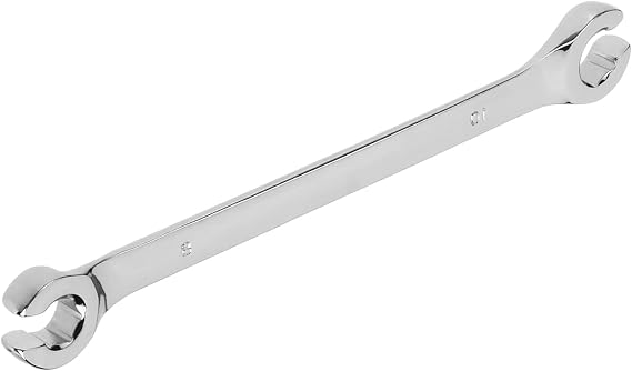 Flare Nut Wrench, 8mmx10mm Metric Double Open End, High Carbon Steel and Chrome Plating, for Household Maintenance and General Repairs